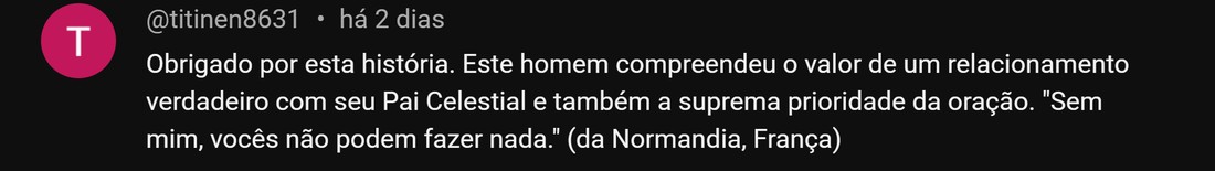 Comentário de @titinen8631, da Normandia, França