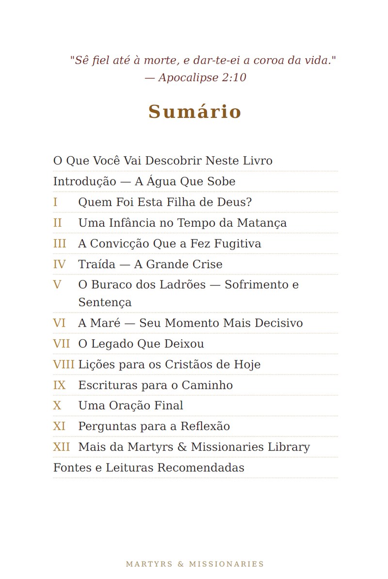 Sumário do eBook Margaret Wilson
